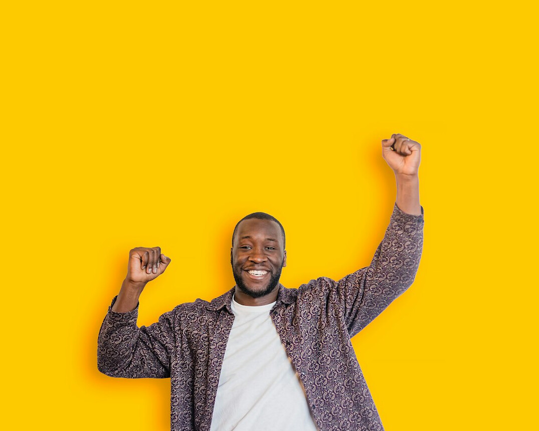 happy person with savings
